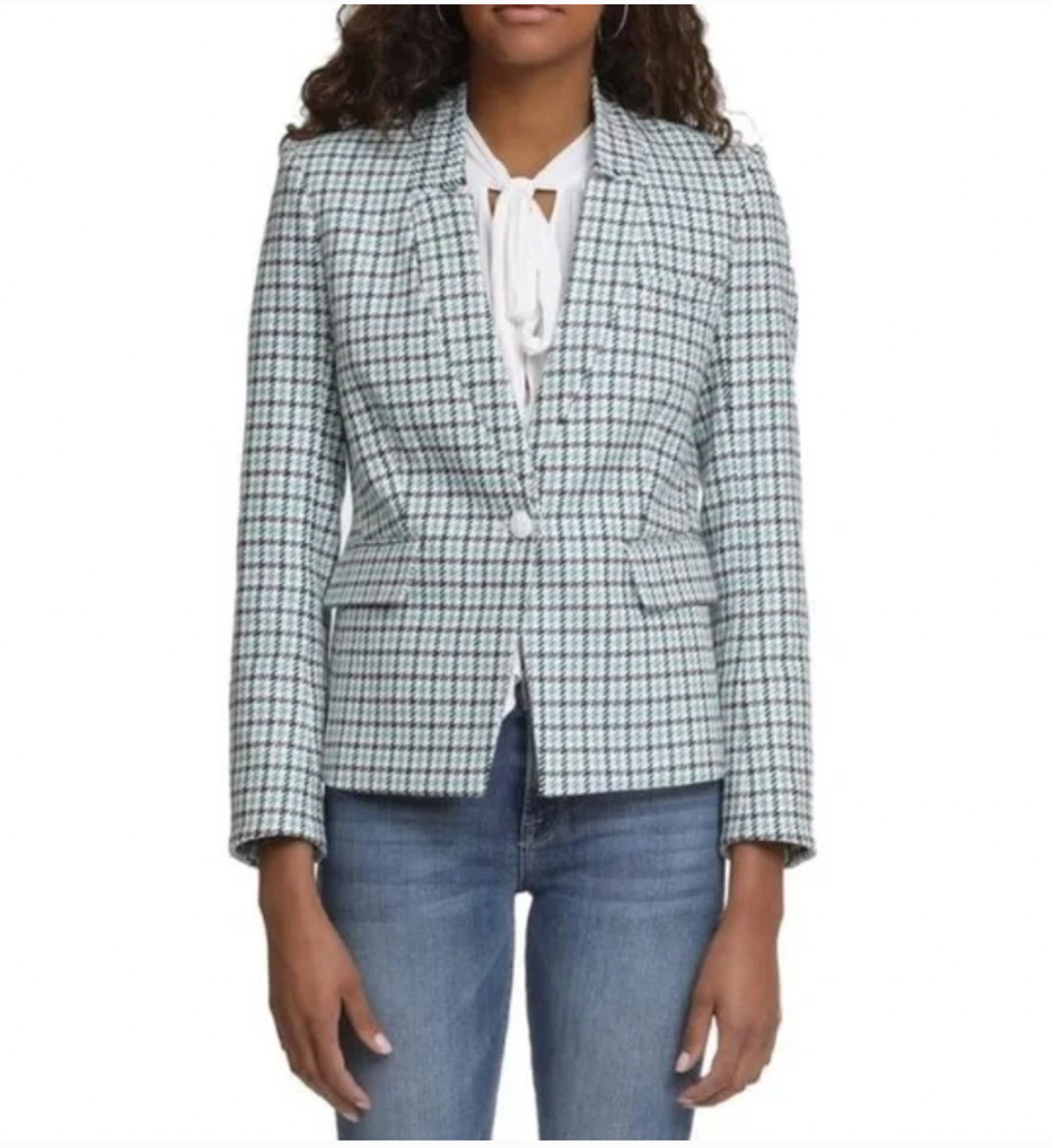 Veronica Beard Farley Houndstooth Dickey Blazer Jacket 2